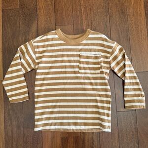 H&M Kids Brown and White Striped Long Sleeve Tee Size 3/4T